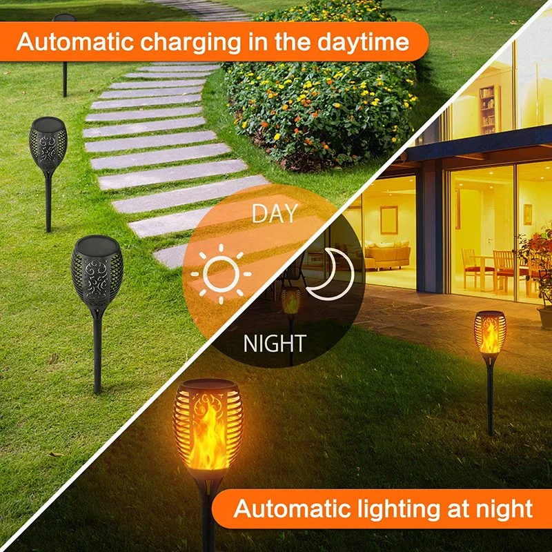 Solar Charge OEM Garden Ground Plug LED Flame Lights