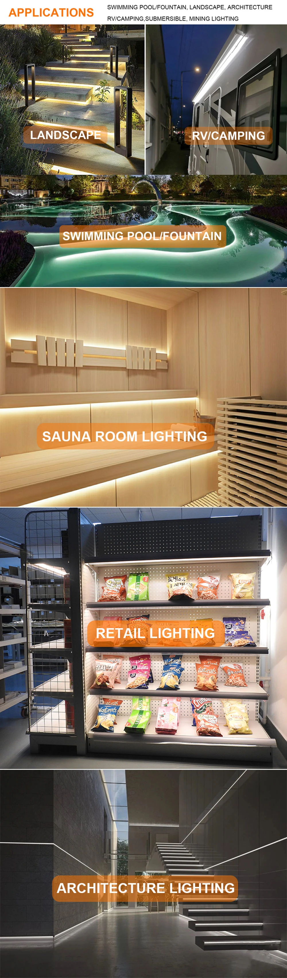 China Wholesale Tiras LED Ramadan Home Decoration String Light IP68 Waterproof COB Strip LED Light