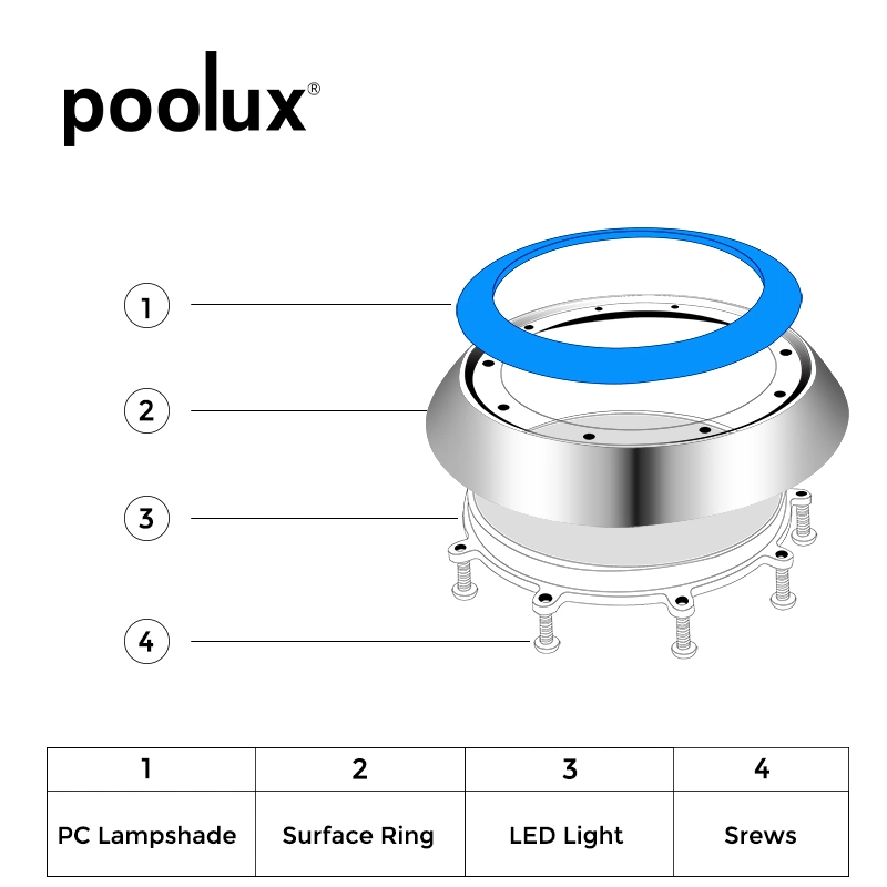 2023 Hot Selling IP68 304 Stainless Steel Resin Filled 100% Waterproof Underwater LED Pool Light
