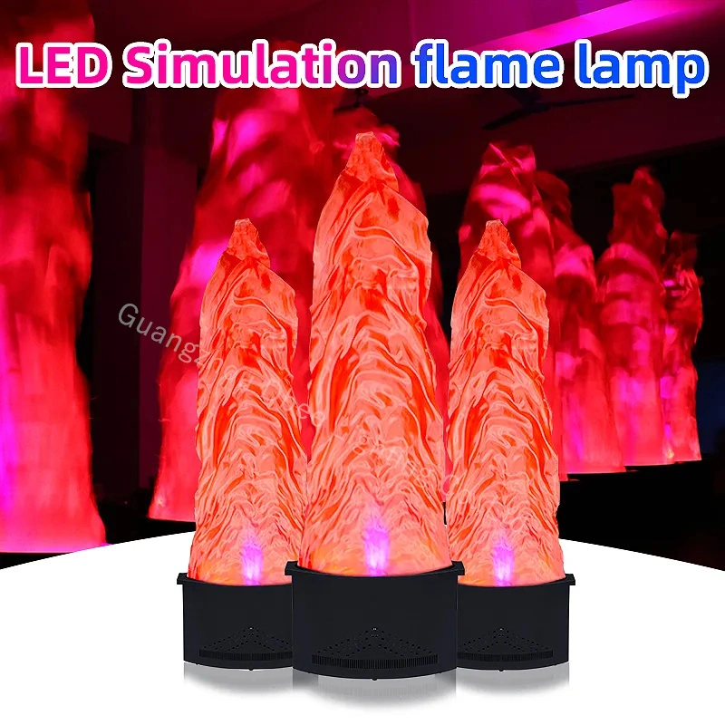 RGB 60W LED Silk Flame Simulated Fire Machine LED Colorful 1.8 Meter High Silk Flame Effect Lights